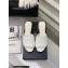 Chanel Camellia Embossed Logo Flat Mules White 2023