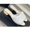 Chanel Camellia Embossed Logo Flat Mules White 2023
