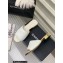 Chanel Camellia Embossed Logo Flat Mules White 2023