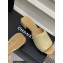 Chanel Camellia Embossed Logo Flat Mules Beige 2023