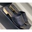 Chanel Camellia Embossed Logo Flat Mules Black 2023