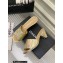 Chanel Camellia Embossed Logo Heel Mules Gold 2023