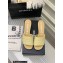 Chanel Camellia Embossed Logo Heel Mules Beige 2023