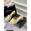 Chanel Camellia Embossed Logo Heel Mules Beige 2023