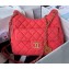 Chanel Wool Jersey Medium Hobo Bag AS3690 Dark Pink 2023