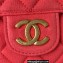 Chanel Wool Jersey Medium Hobo Bag AS3690 Dark Pink 2023