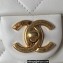 Chanel Leather Small Flap Bag with Top Handle AS3749 White 2023