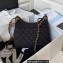 Chanel Wool Jersey Medium Hobo Bag AS3690 Black 2023