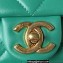 Chanel Leather Small Flap Bag with Top Handle AS3749 Green 2023