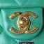 Chanel Leather Mini Flap Bag with Top Handle AS3748 Green 2023