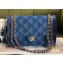 Chanel Medium Classic Flap Handbag A01112 Denim Dark Blue 2023