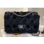 Chanel Fur Sequins and Pearl Classic Flap Handbag Black 2023