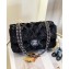 Chanel Fur Sequins and Pearl Classic Flap Handbag Black 2023