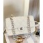 Chanel Fur Sequins and Pearl Classic Flap Handbag White 2023