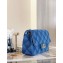 Chanel Small Classic Flap Handbag Denim Light Blue 2023