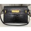 Saint Laurent manhattan small shoulder bag in crocodile-embossed leather 675626 Black/Gold