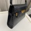 Saint Laurent manhattan small shoulder bag in crocodile-embossed leather 675626 Black/Gold