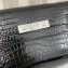 Saint Laurent manhattan small shoulder bag in crocodile-embossed leather 675626 Black/Silver