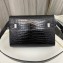 Saint Laurent manhattan small shoulder bag in crocodile-embossed leather 675626 Black/Silver