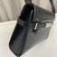 Saint Laurent manhattan small shoulder bag in crocodile-embossed leather 675626 Black/Silver