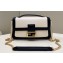 Fendi Nappa Leather Medium Baguette Chain Bag White 2023