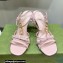 Gucci Heel 9cm Sandals Pink with Bow and Gold Logo 2023