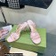Gucci Heel 9cm Sandals Pink with Bow and Gold Logo 2023