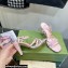 Gucci Heel 9cm Sandals Pink with Bow and Gold Logo 2023
