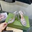 Gucci Heel 9cm Sandals Silver with Bow and Gold Logo 2023