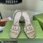Gucci Heel 9cm Sandals Gold with crystals Interlocking G 2023