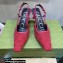 Gucci Heel 7.5cm Fabric slingback pumps Cherry Red with Allover GG crystal 2023