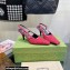 Gucci Heel 7.5cm Fabric slingback pumps Cherry Red with Allover GG crystal 2023