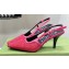 Gucci Heel 7.5cm Fabric slingback pumps Cherry Red with Allover GG crystal 2023