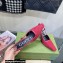 Gucci Heel 7.5cm Fabric slingback pumps Cherry Red with Allover GG crystal 2023