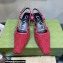 Gucci Heel 3.5cm Fabric slingback pumps Cherry Red with Allover GG crystal 2023