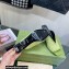 Gucci Heel 7.5cm Fabric slide sandals Green with Allover GG crystal 2023