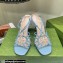 Gucci Heel 9cm Sandals Blue with crystals Interlocking G 2023
