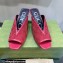 Gucci Heel 7.5cm Fabric slide sandals Cherry Red with Allover GG crystal 2023