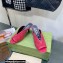 Gucci Heel 7.5cm Fabric slide sandals Cherry Red with Allover GG crystal 2023