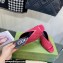 Gucci Heel 7.5cm Fabric slide sandals Cherry Red with Allover GG crystal 2023