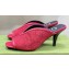 Gucci Heel 7.5cm Fabric slide sandals Cherry Red with Allover GG crystal 2023