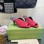 Gucci Heel 7.5cm Fabric slide sandals Cherry Red with Allover GG crystal 2023