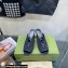 Gucci Heel 7.5cm Fabric slide sandals Black with Allover GG crystal 2023