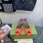 Gucci Heel 7.5cm Fabric sandals Orange with Allover GG crystal 2023