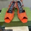 Gucci Heel 7.5cm Fabric sandals Orange with Allover GG crystal 2023