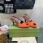 Gucci Heel 7.5cm Fabric sandals Orange with Allover GG crystal 2023