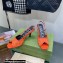 Gucci Heel 7.5cm Fabric sandals Orange with Allover GG crystal 2023