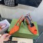 Gucci Heel 7.5cm Fabric sandals Orange with Allover GG crystal 2023