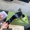 Gucci Heel 7.5cm Fabric sandals Green with Allover GG crystal 2023