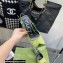 Gucci Heel 7.5cm Fabric sandals Green with Allover GG crystal 2023